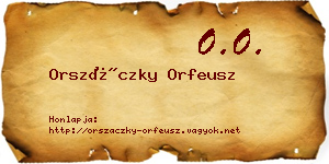 Orszáczky Orfeusz névjegykártya